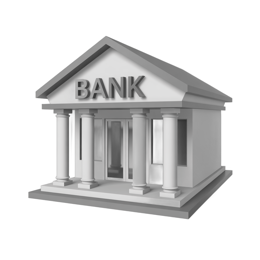 3d bank building clipart graphic element for financial business presentations and websites PNG - transparent background