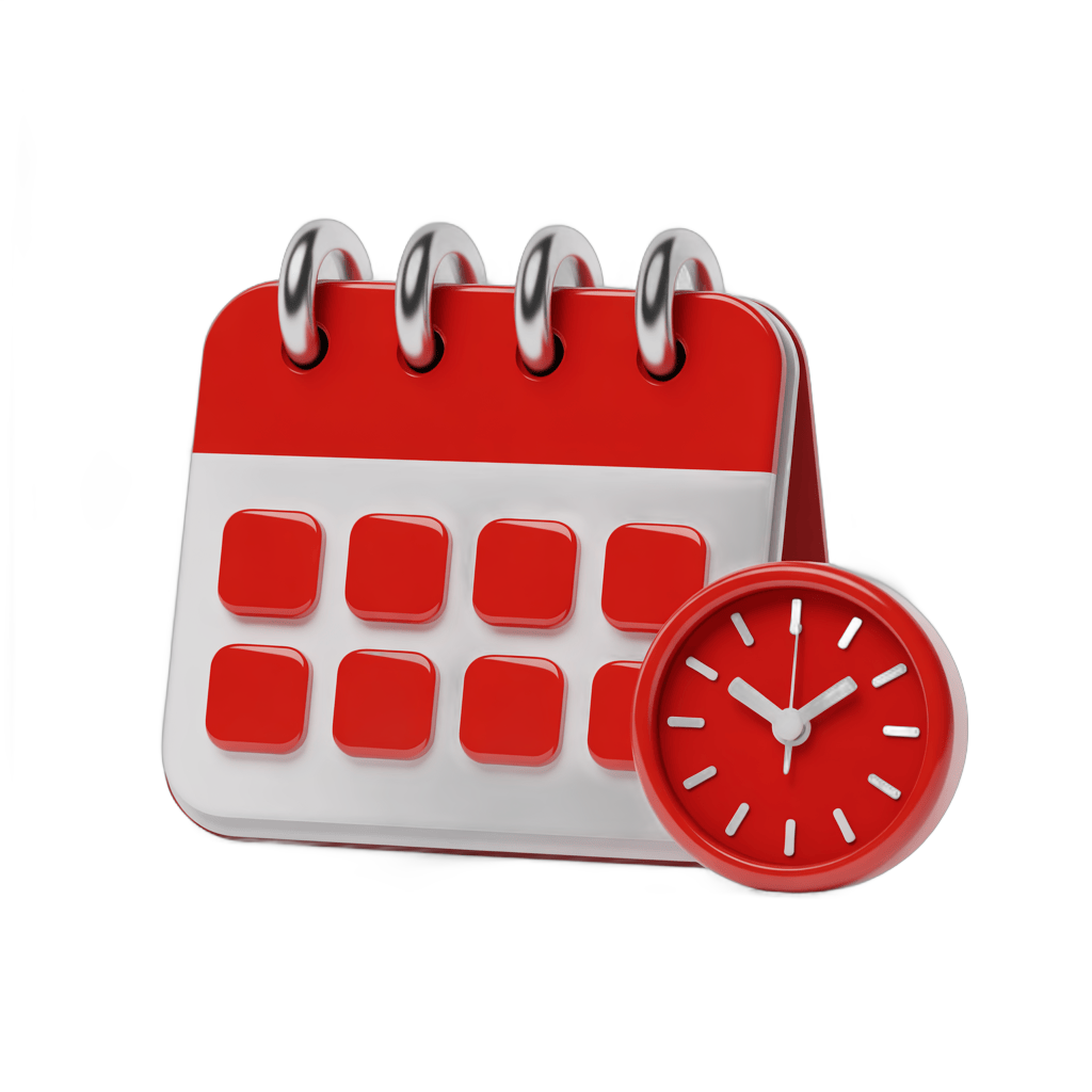 3d cartoon calendar and clock graphic element for time management and scheduling designs PNG - transparent background