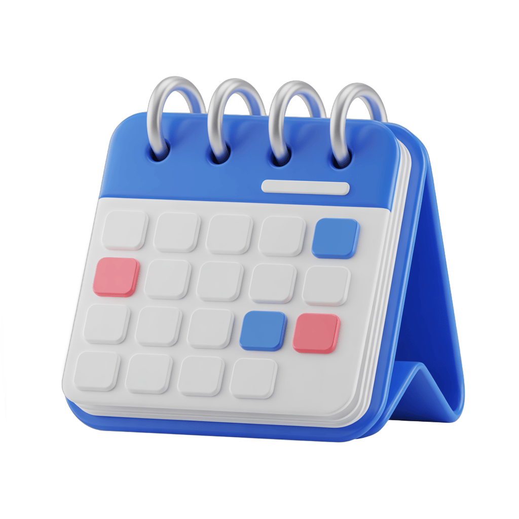 3d cartoon calendar clipart isolated on transparent background for event planning and scheduling designs PNG - transparent background
