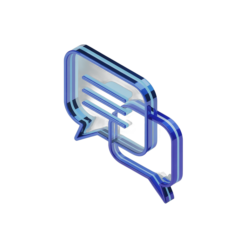3d cartoon chat bubble icon with speech lines for messaging apps and social media graphics PNG - transparent background