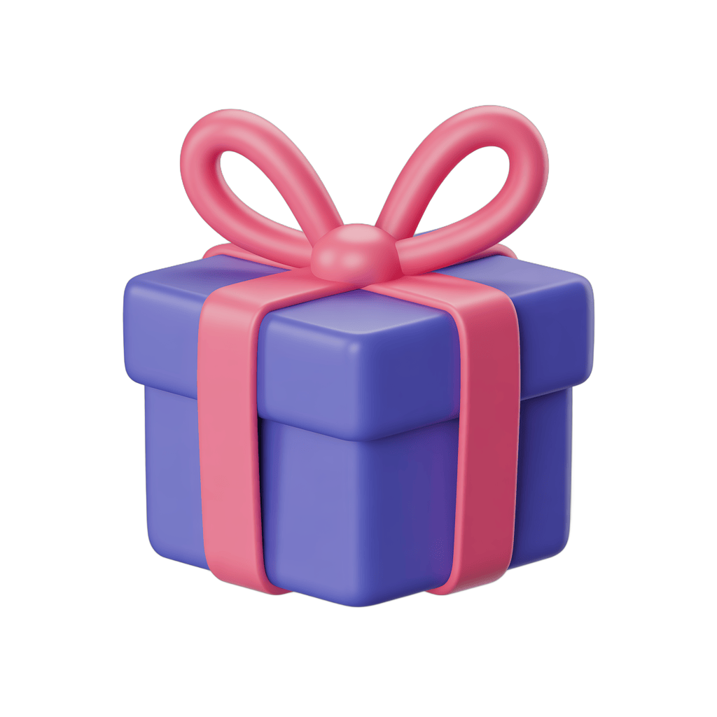 3d cartoon gift box with pink ribbon and bow for birthday celebration presentation design PNG - transparent background