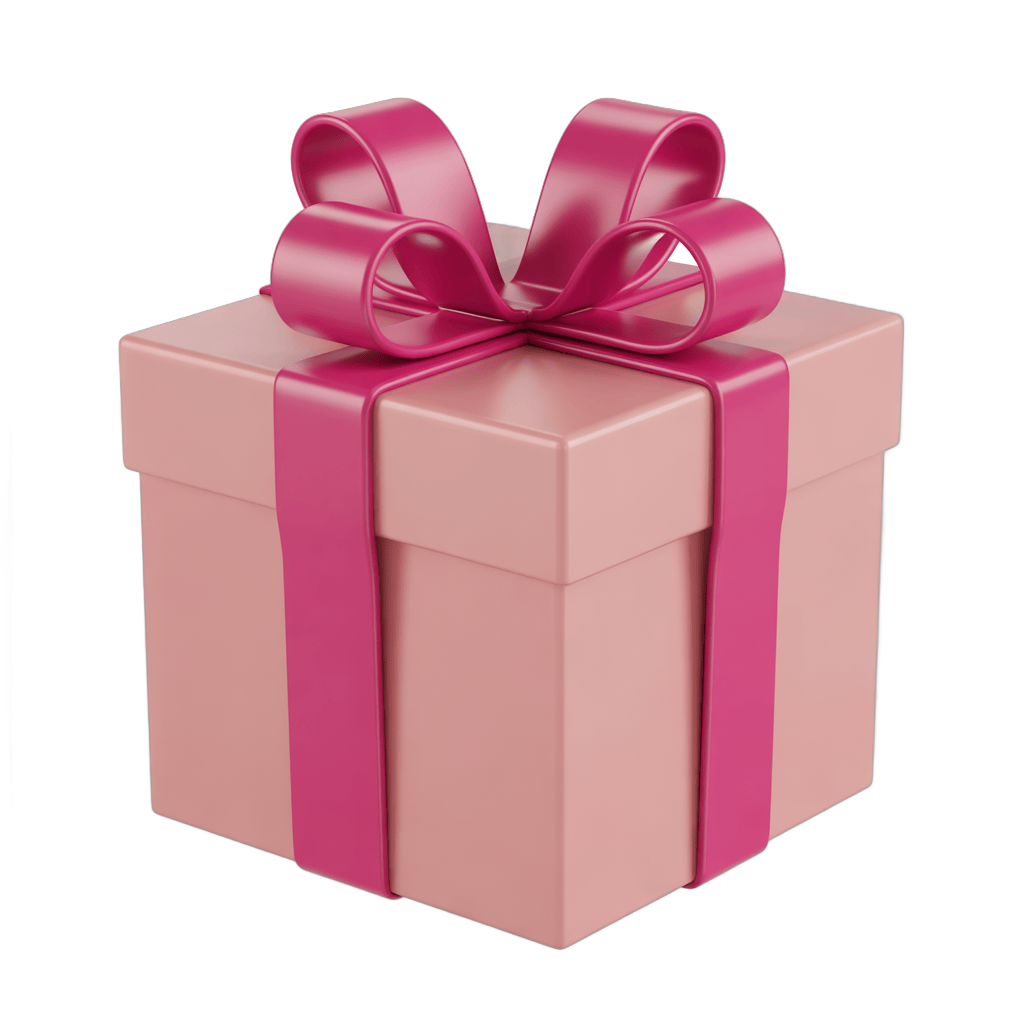 3d cartoon gift box with pink ribbon and bow for valentine's day celebration PNG - transparent background