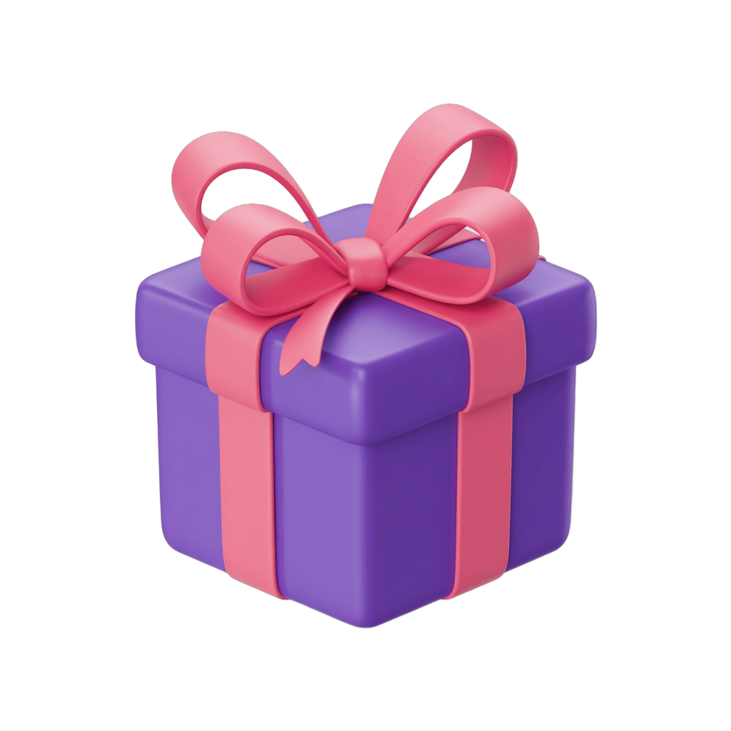 3d cartoon gift box with pink ribbon for birthday celebration presentation design PNG - transparent background