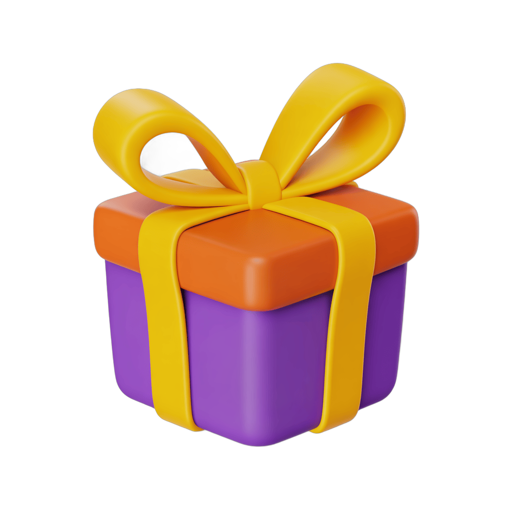 3d cartoon gift box with yellow ribbon for birthday celebration presentation design PNG - transparent background
