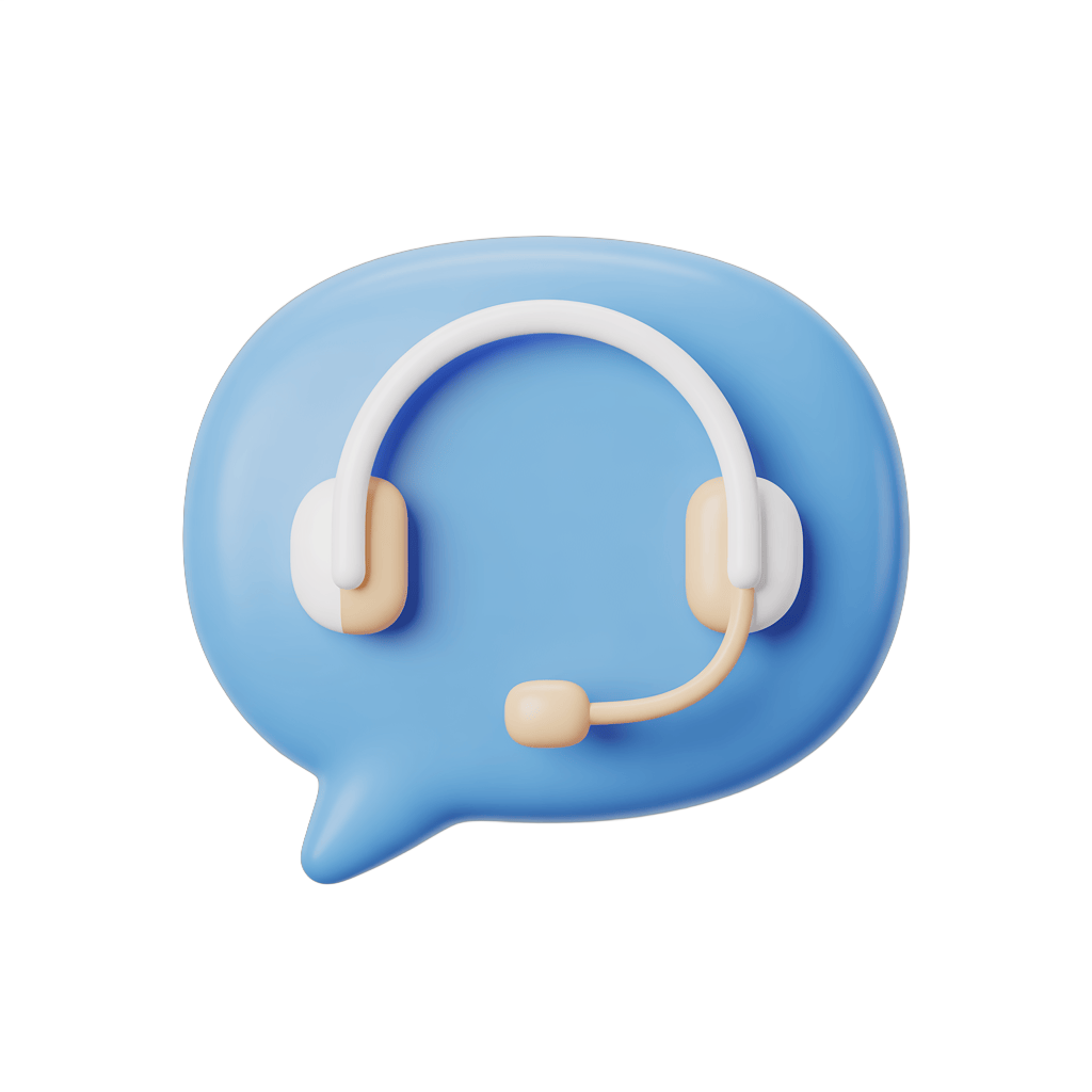 3d cartoon headset icon with microphone for customer support and communication design PNG - transparent background