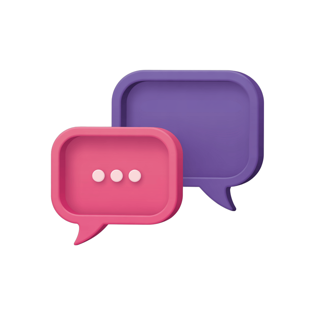 3d cartoon speech bubble conversation clipart for presentations and social media graphics PNG - transparent background