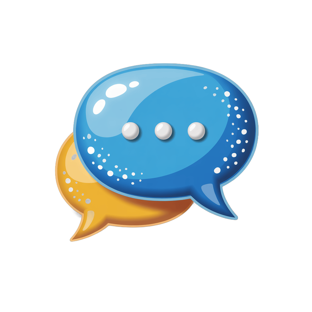3d cartoon speech bubble conversation graphic element for presentations and social media designs PNG - transparent background