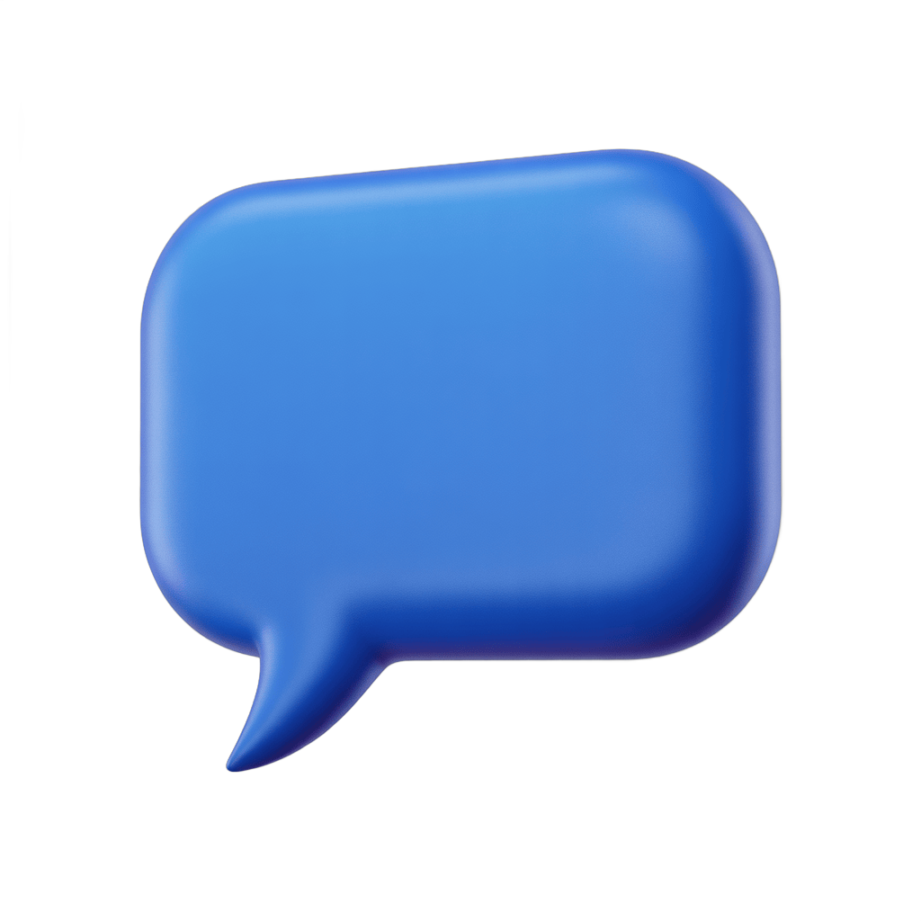 3d cartoon speech bubble graphic element for presentations and social media content PNG - transparent background