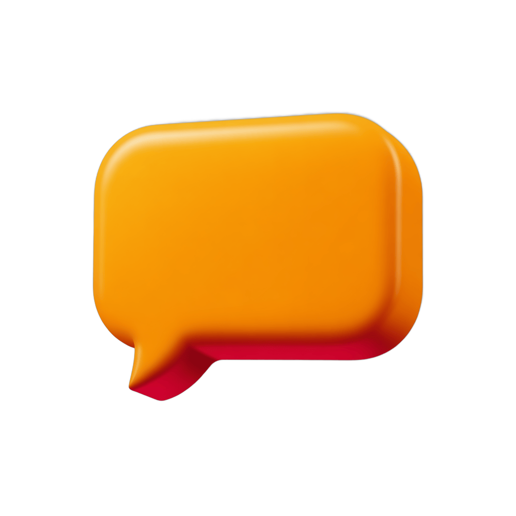 3d cartoon speech bubble graphic element for presentations and social media designs PNG - transparent background
