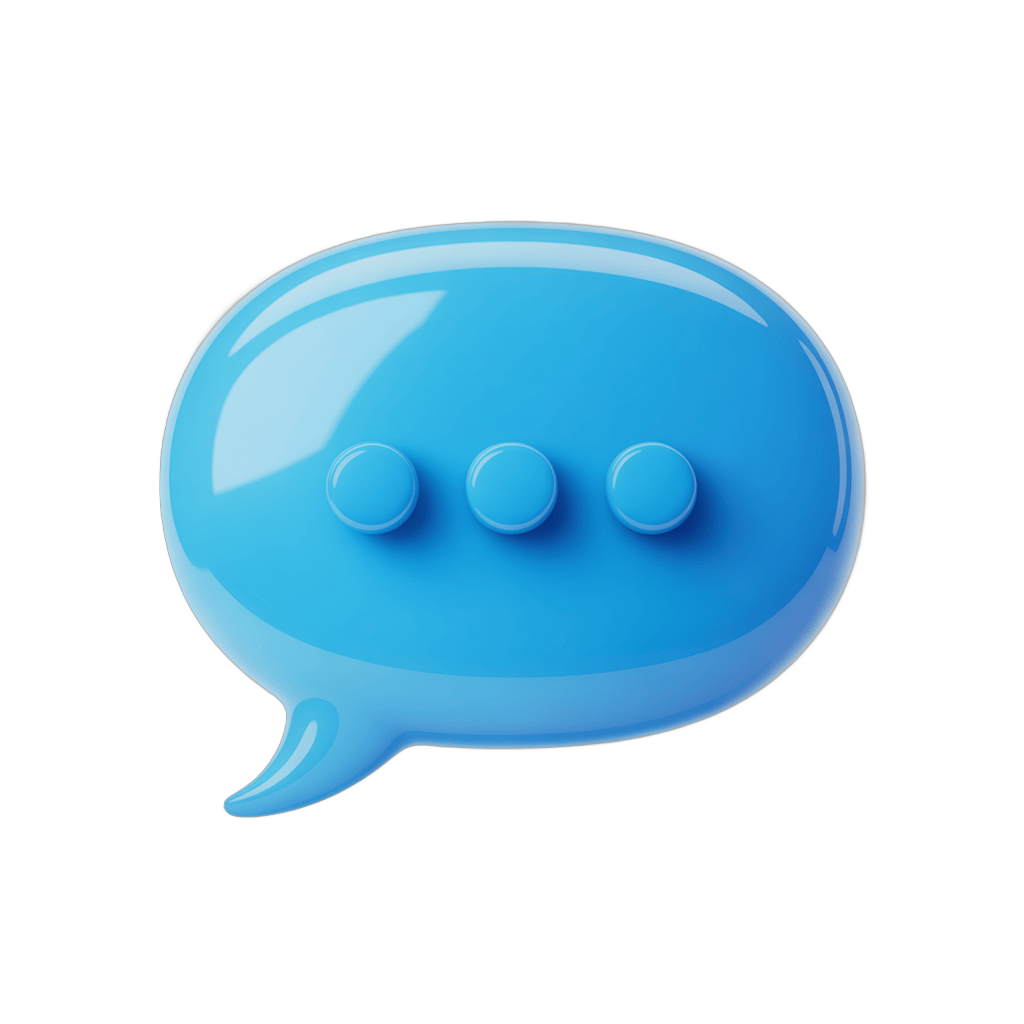 3d cartoon speech bubble icon for chat message graphic design and app interface PNG - transparent background