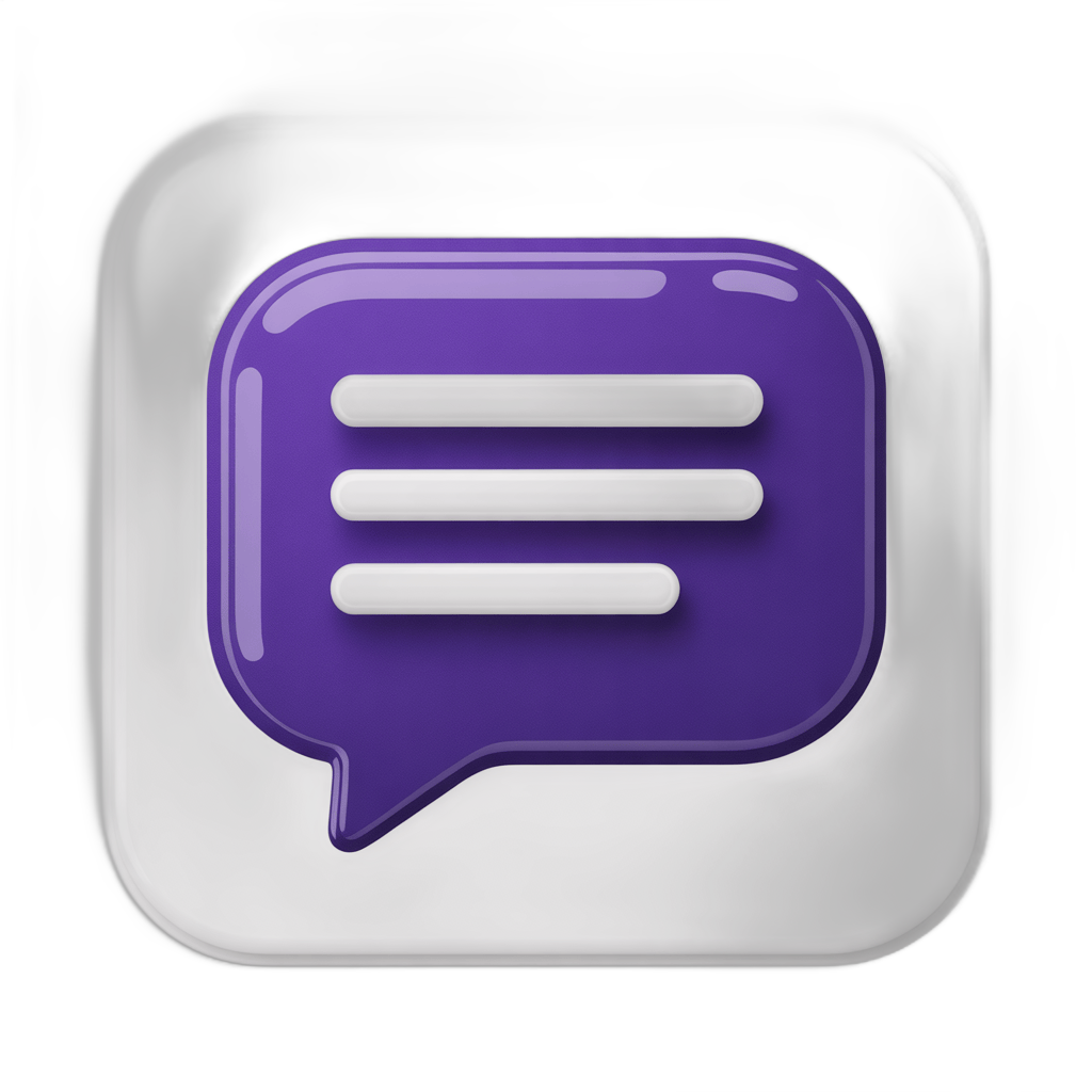3d cartoon speech bubble icon with three horizontal lines for messaging app design and user interface PNG - transparent background