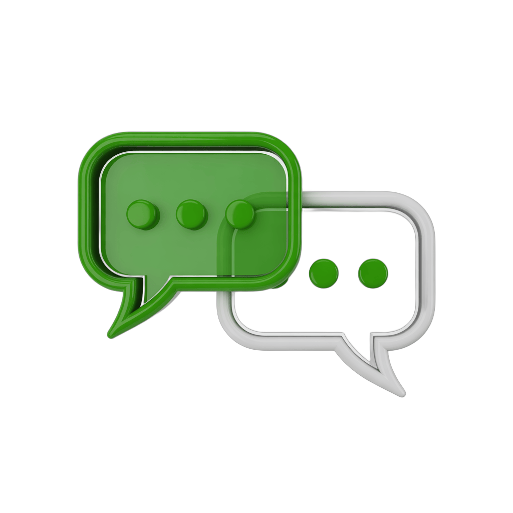 3d cartoon speech bubble icons for communication design and messaging graphics PNG - transparent background