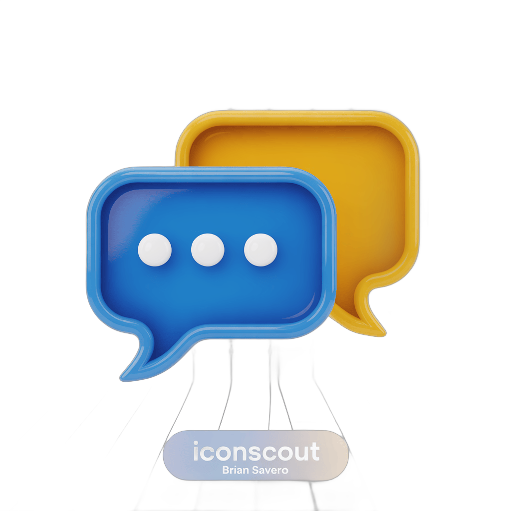 3d cartoon speech bubble icons set for digital communication design projects PNG - transparent background