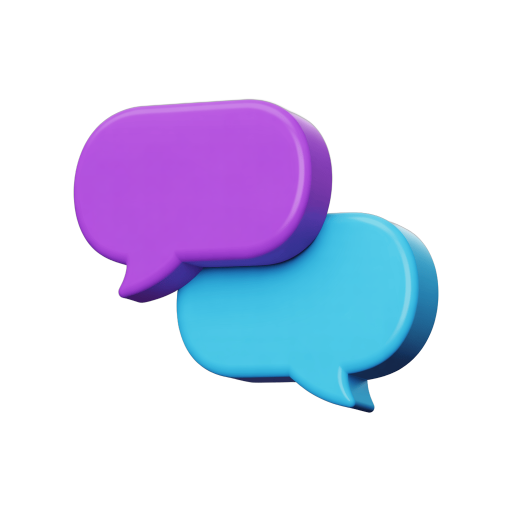3d cartoon speech bubble illustration for graphic design and presentation slides PNG - transparent background