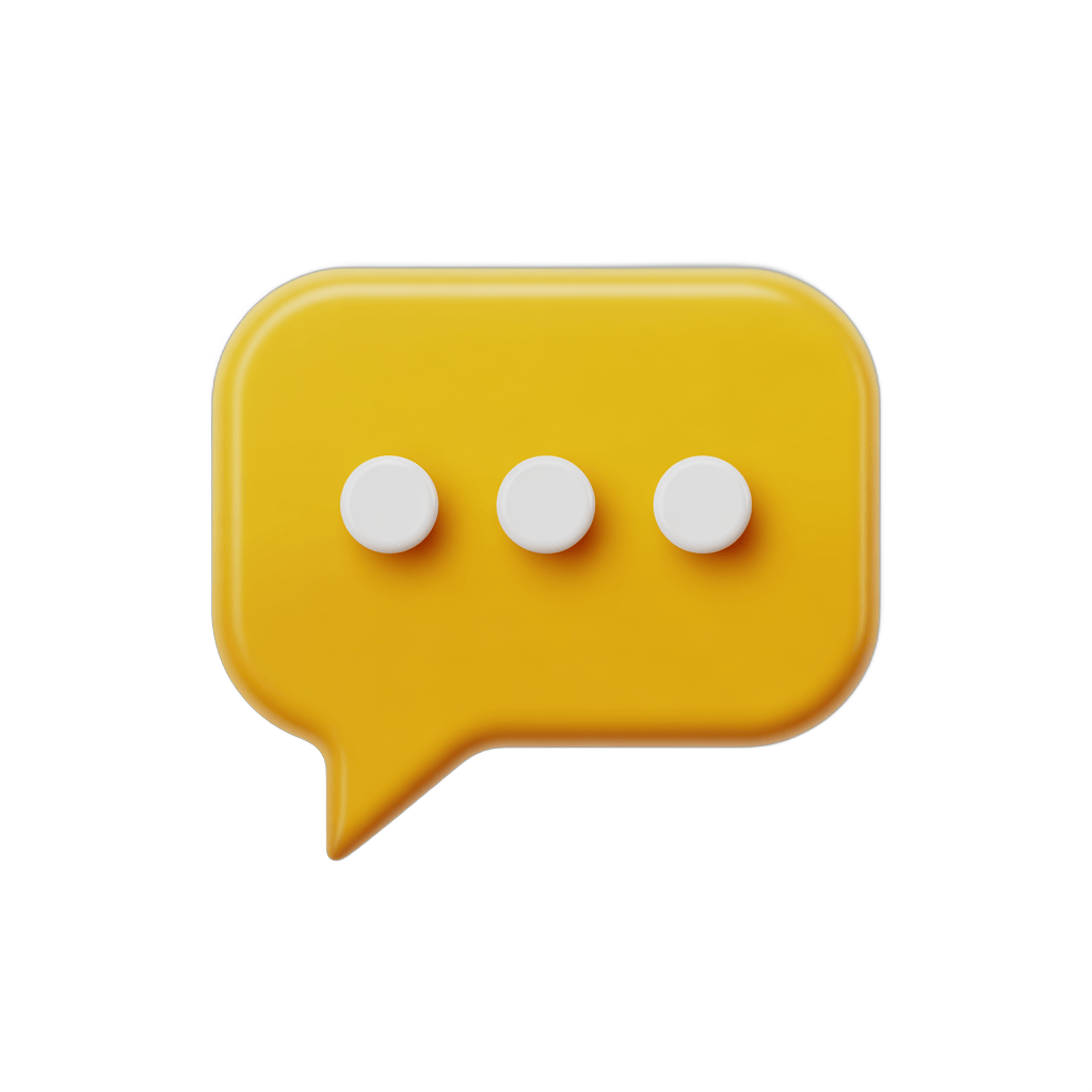 3d cartoon speech bubble with dots for conversation or dialogue design PNG - transparent background