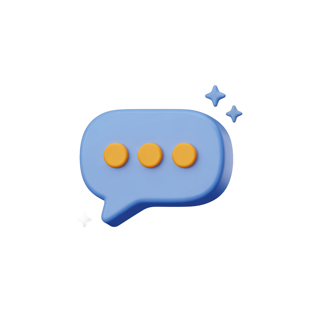 3d cartoon speech bubble with three dots for chat message placeholder design PNG - transparent background