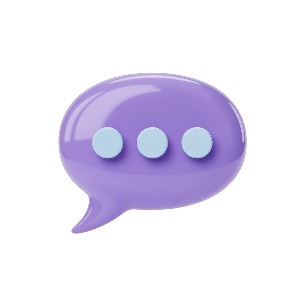 3d cartoon speech bubble with three dots for dialogue or chat graphic element PNG - transparent background