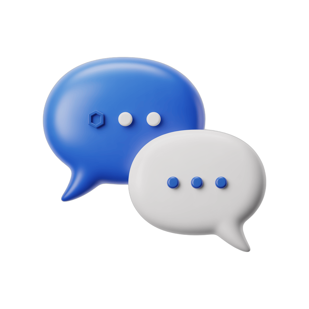 3d cartoon speech bubbles graphic element for communication design projects PNG - transparent background