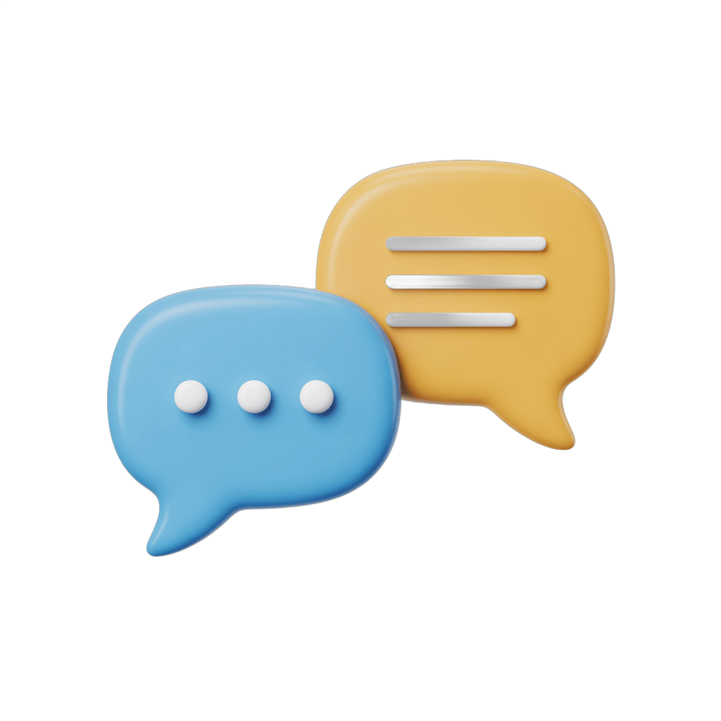 3d cartoon speech bubbles graphic element for communication design projects PNG - transparent background