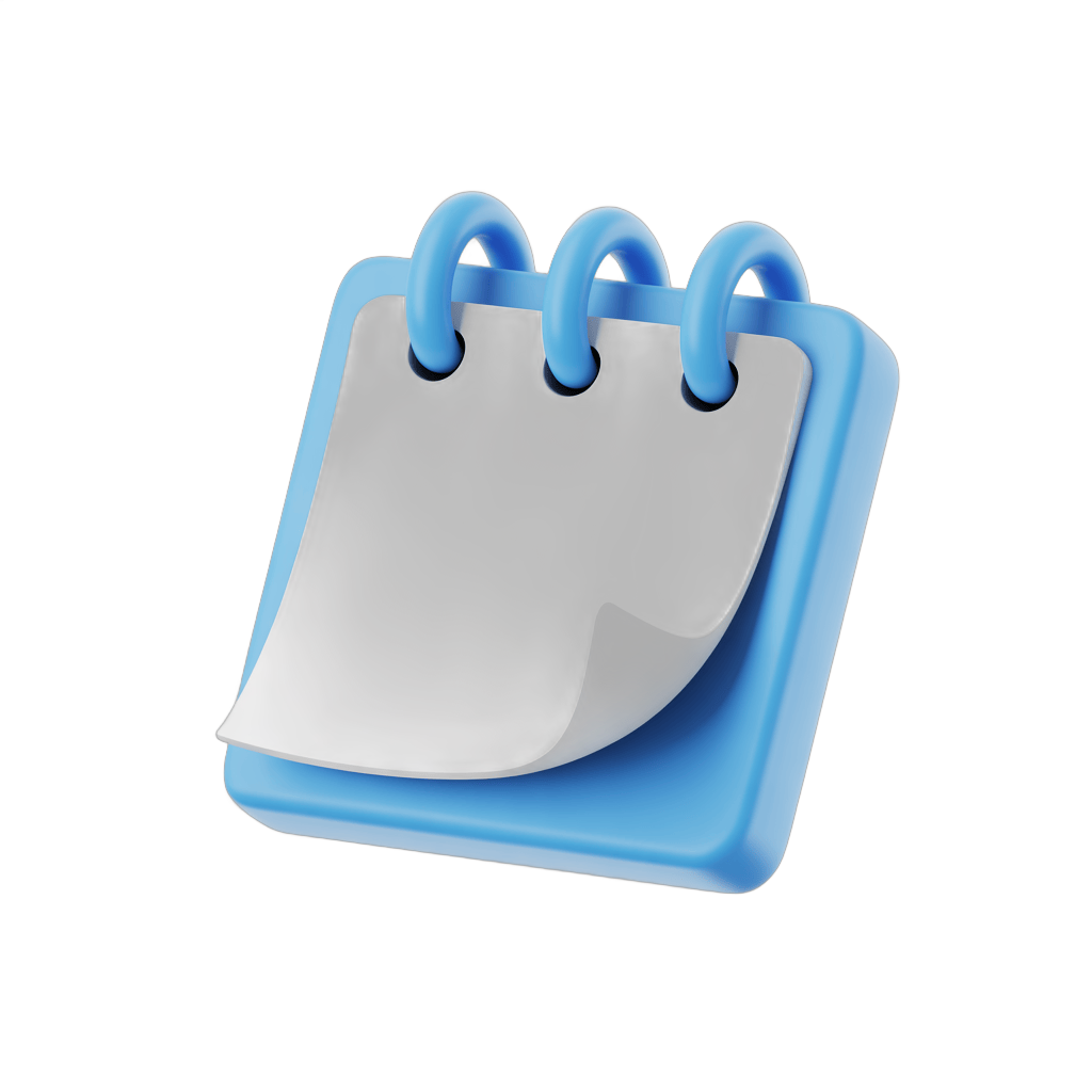 3d cartoon spiral notebook icon for digital design and presentation graphics PNG - transparent background