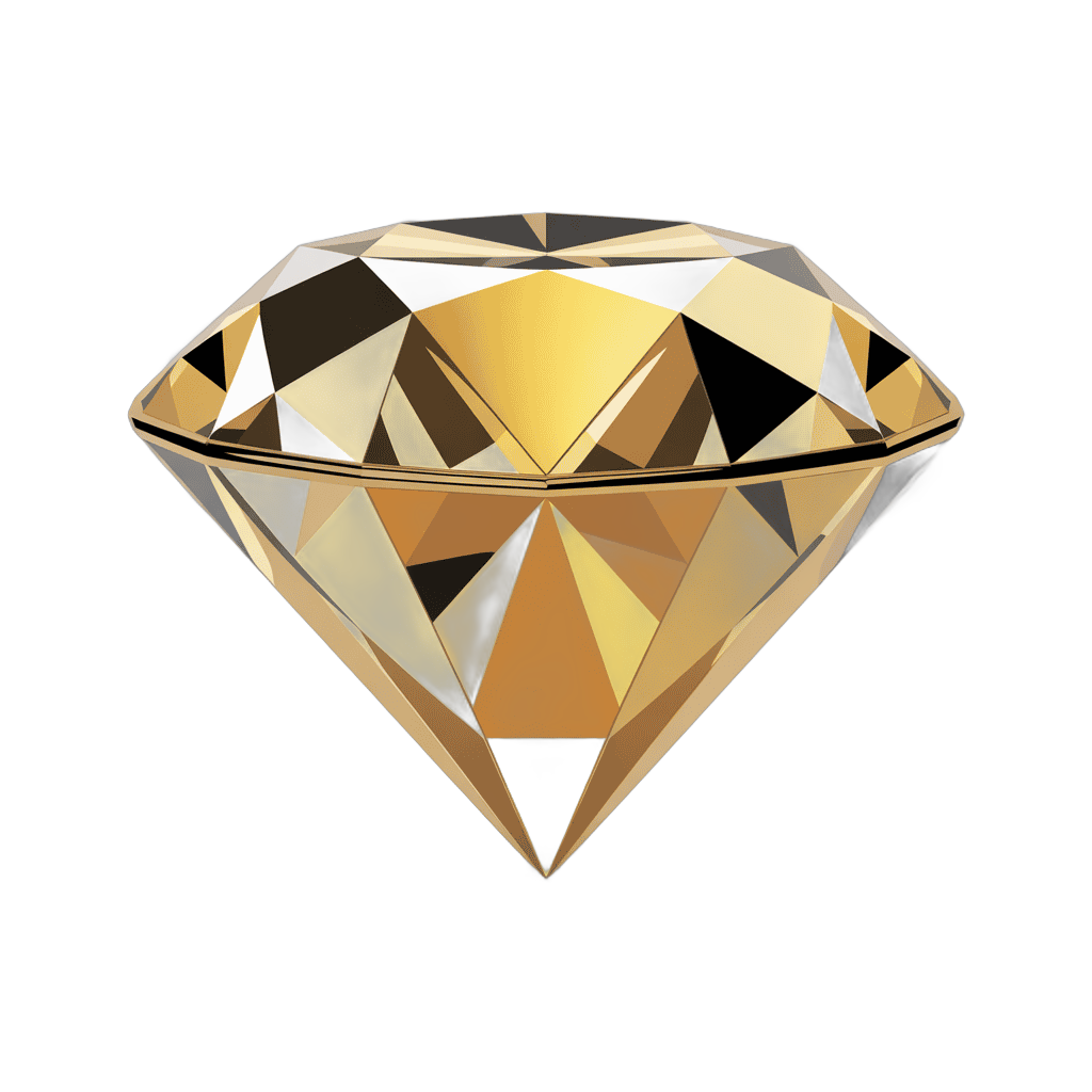 3d cartoon style isolated diamond gemstone graphic element for luxury branding and jewelry design PNG - transparent background