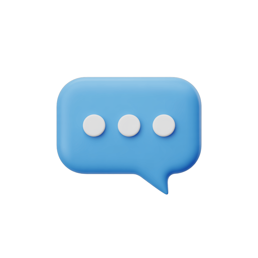 3d cartoon style rendered speech bubble graphic element for presentations and social media designs PNG - transparent background