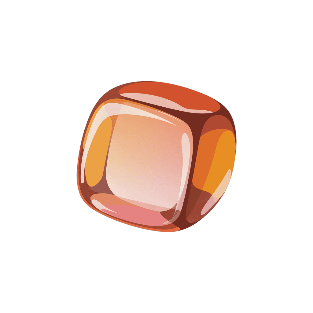 3d cartoon style smooth transparent red transparent gemstone clipart for graphic design projects PNG - transparent background