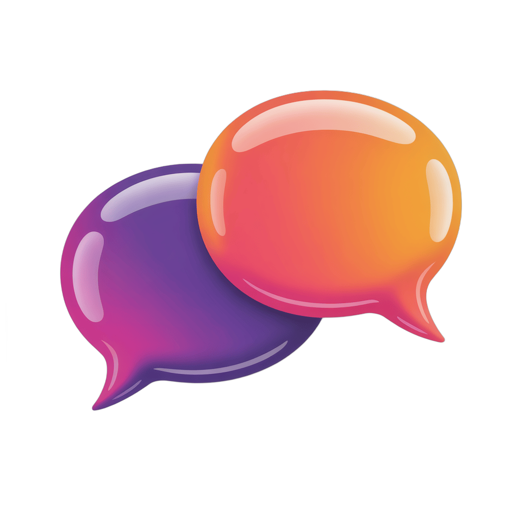 3d cartoon style speech bubble illustration for conversation design and communication graphics PNG - transparent background