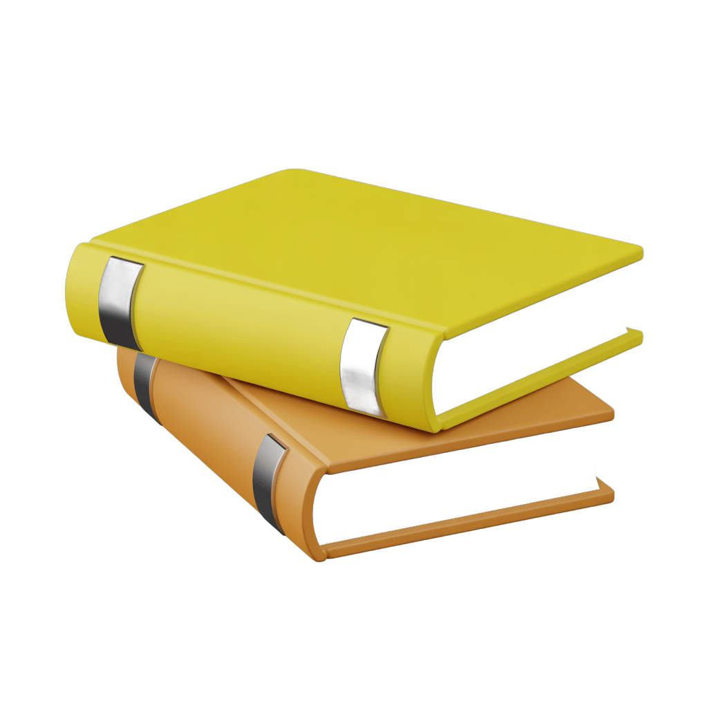 3d cartoon style stack of two books isolated on transparent background for educational marketing PNG - transparent background