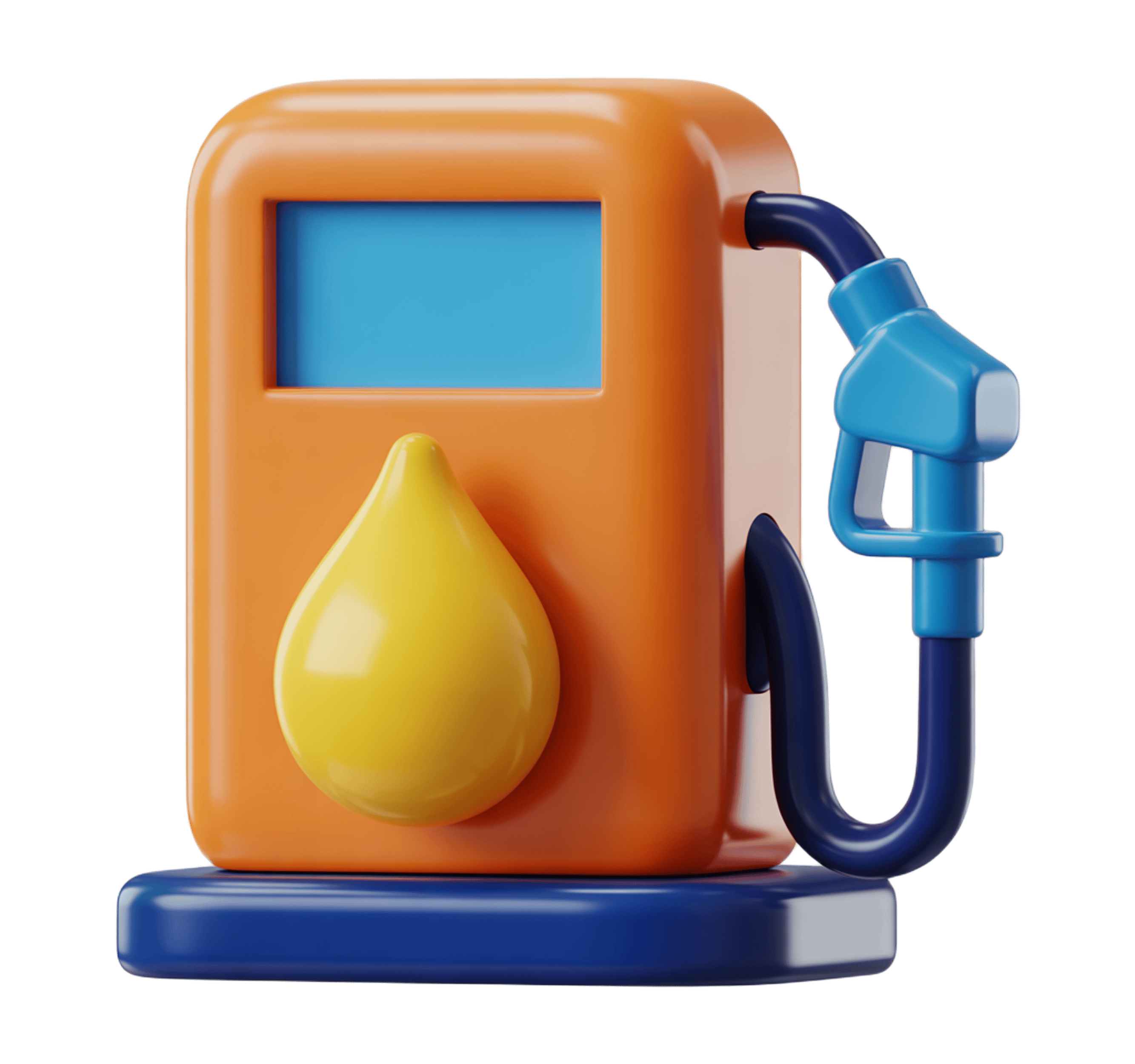 3d fuel pump icon with digital display for website and app design projects PNG - transparent background