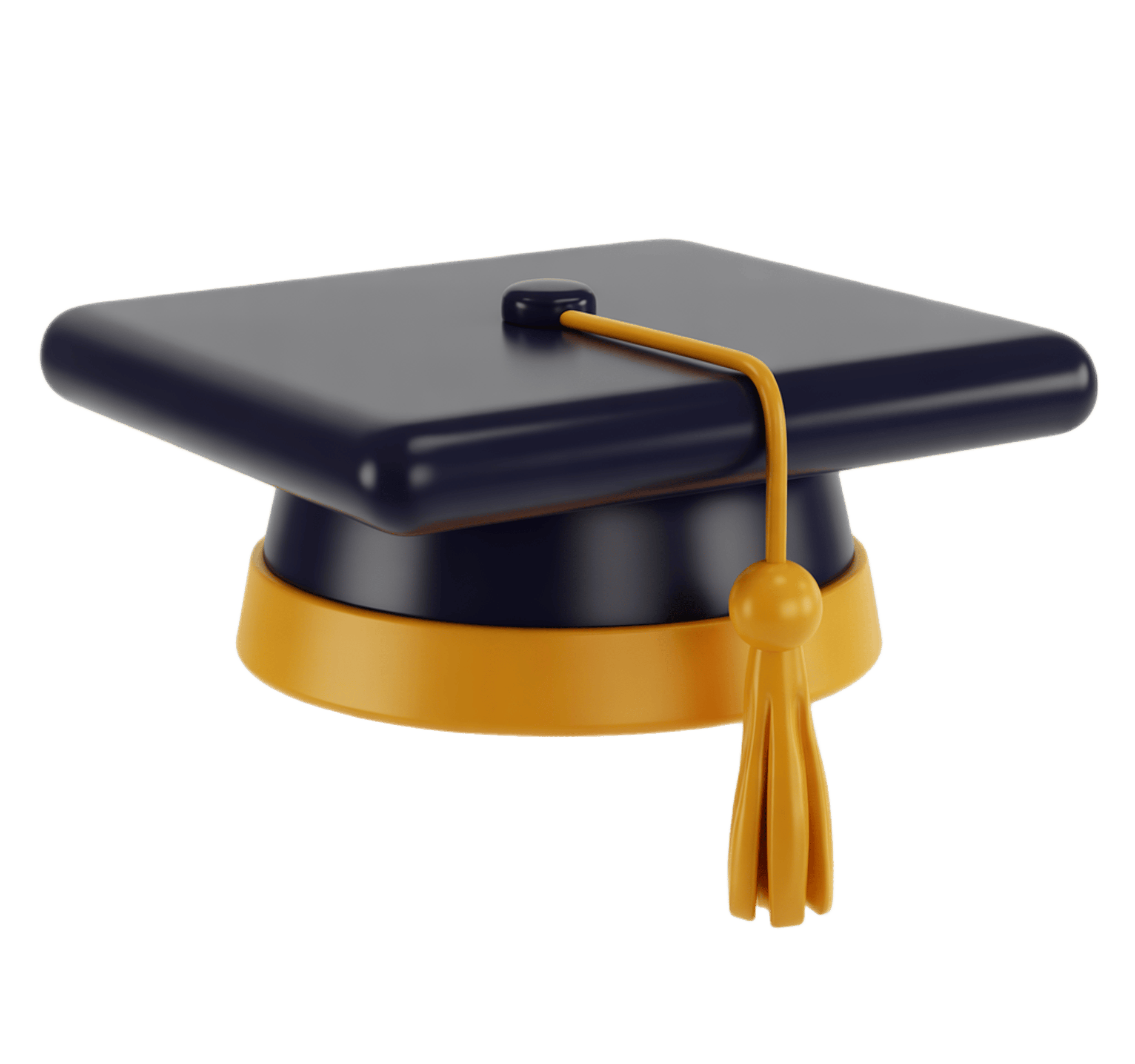 3d graduation cap icon for academic achievement awards diplomas ceremonies PNG - transparent background