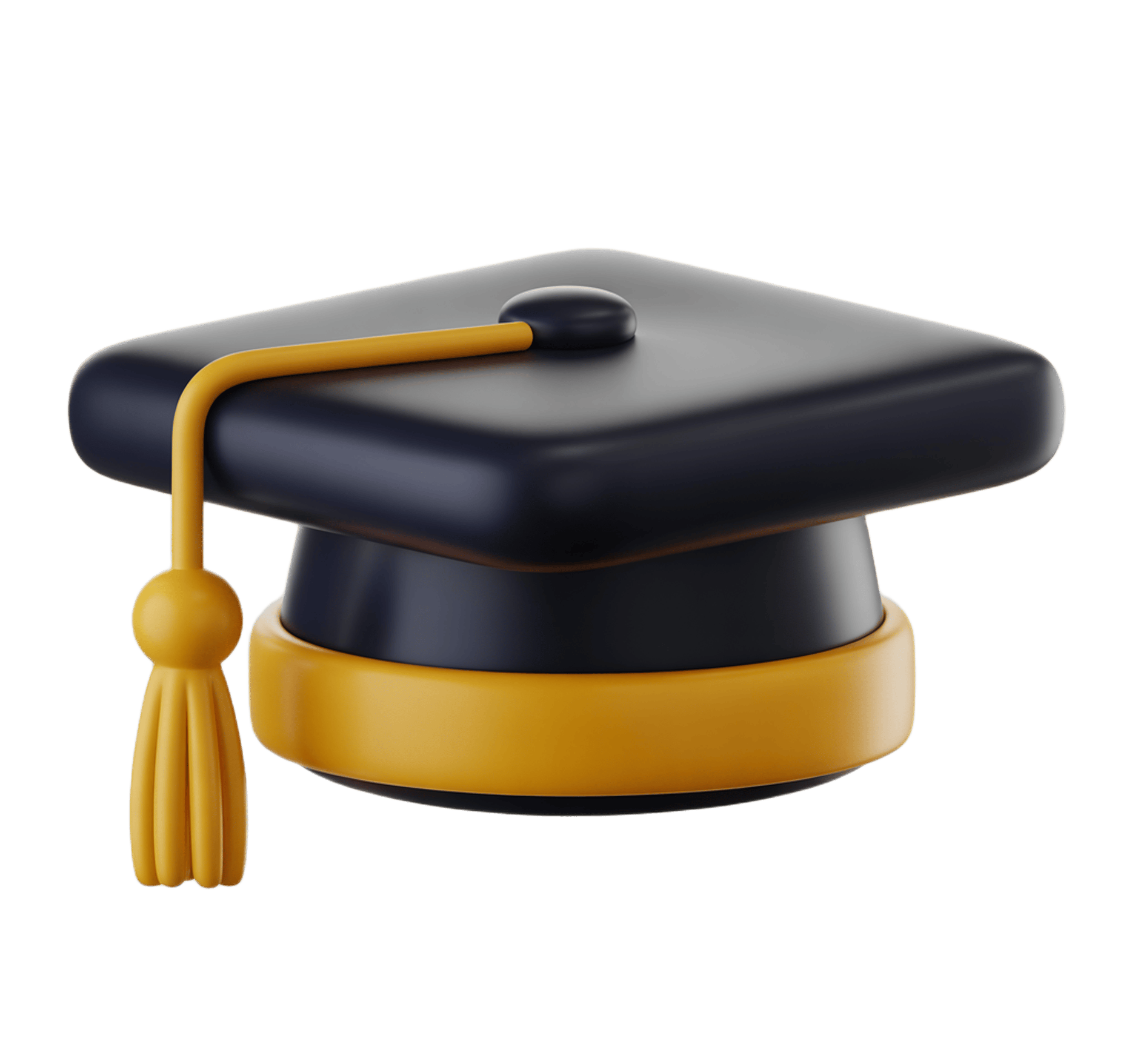 3d graduation cap icon for academic awards ceremonies and educational websites PNG - transparent background