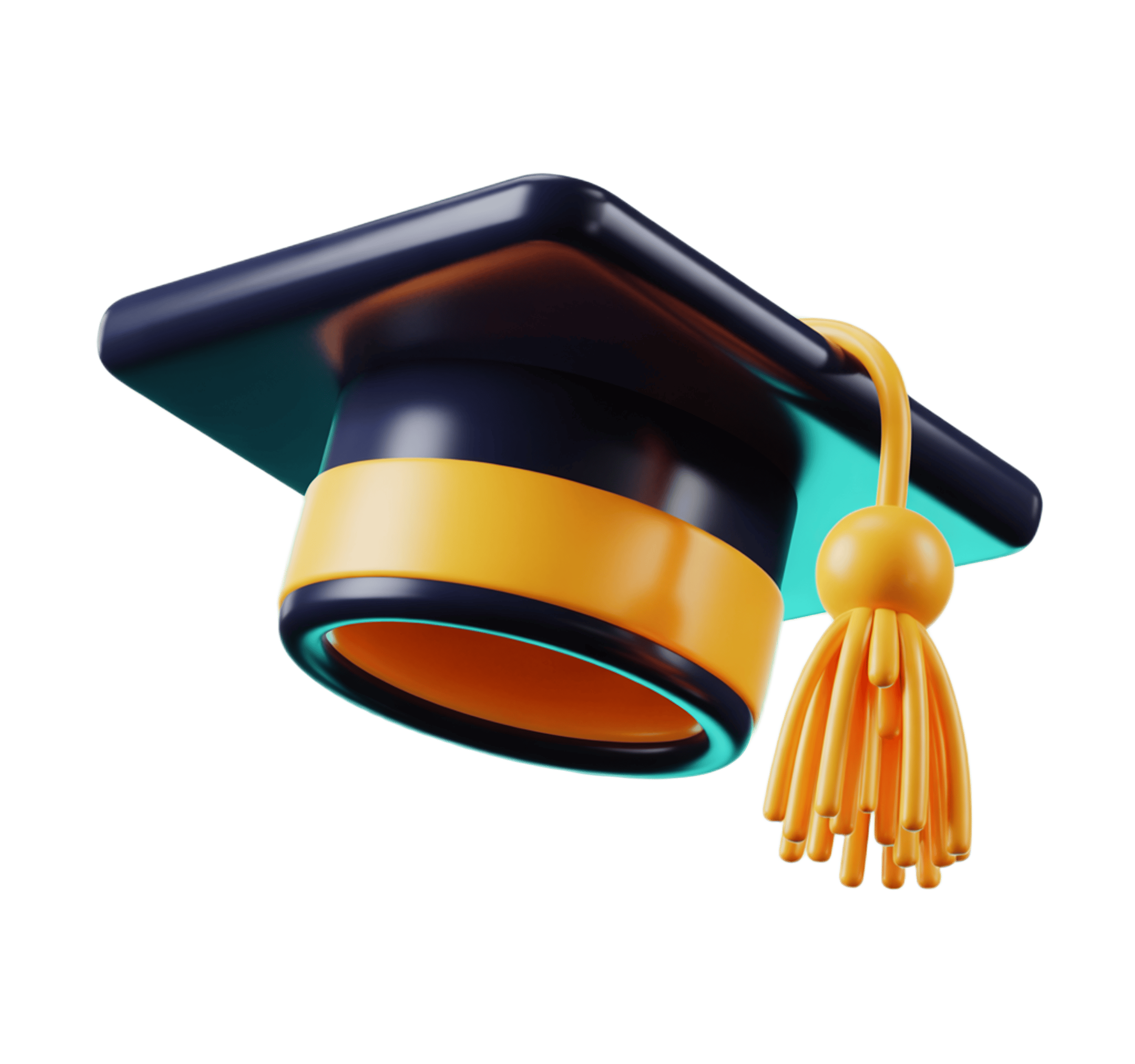 3d graduation cap icon with tassel for academic celebration and diploma ceremony designs PNG - transparent background