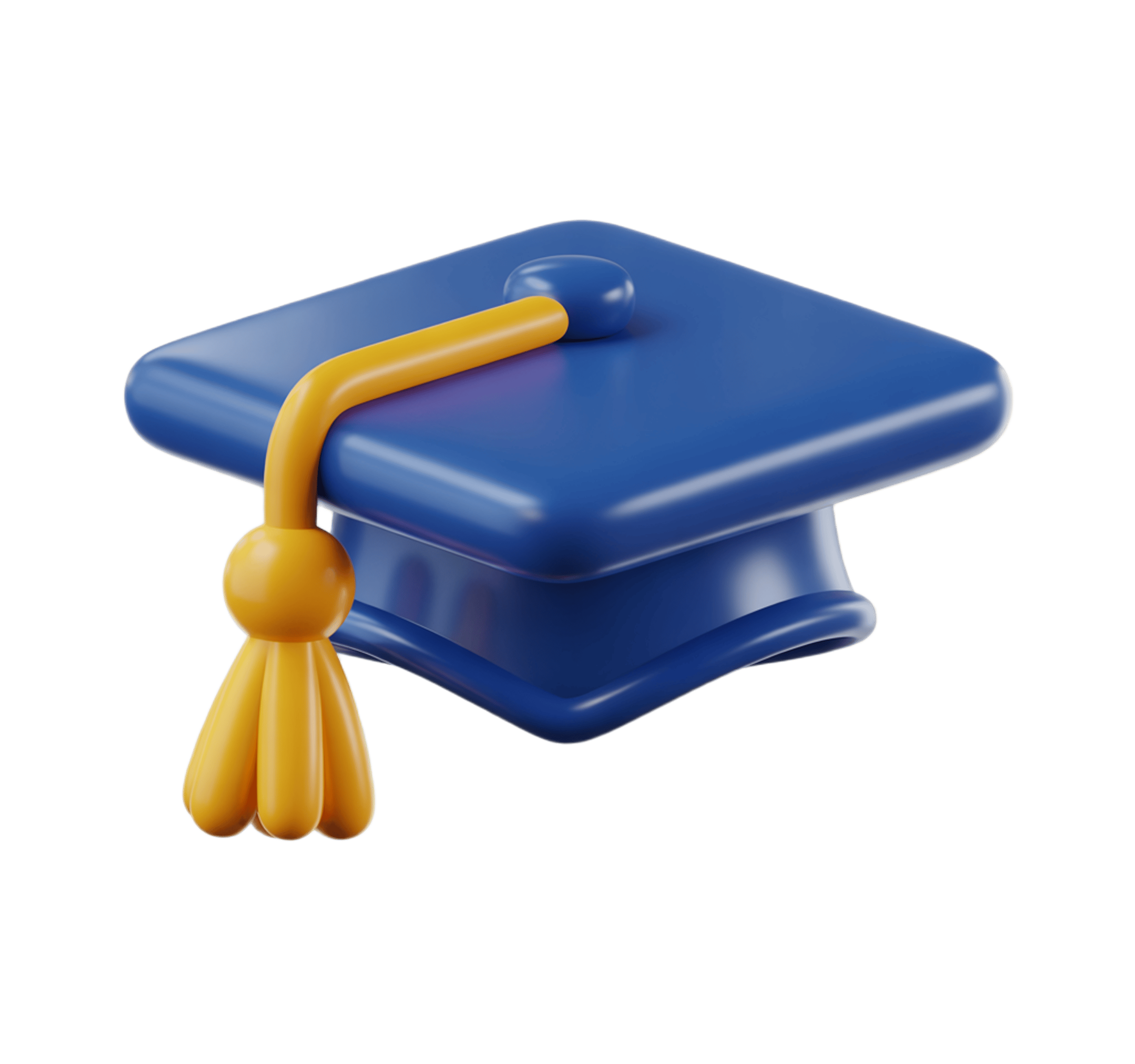 3d graduation cap icon with tassel for academic celebration and diploma ceremony designs PNG - transparent background