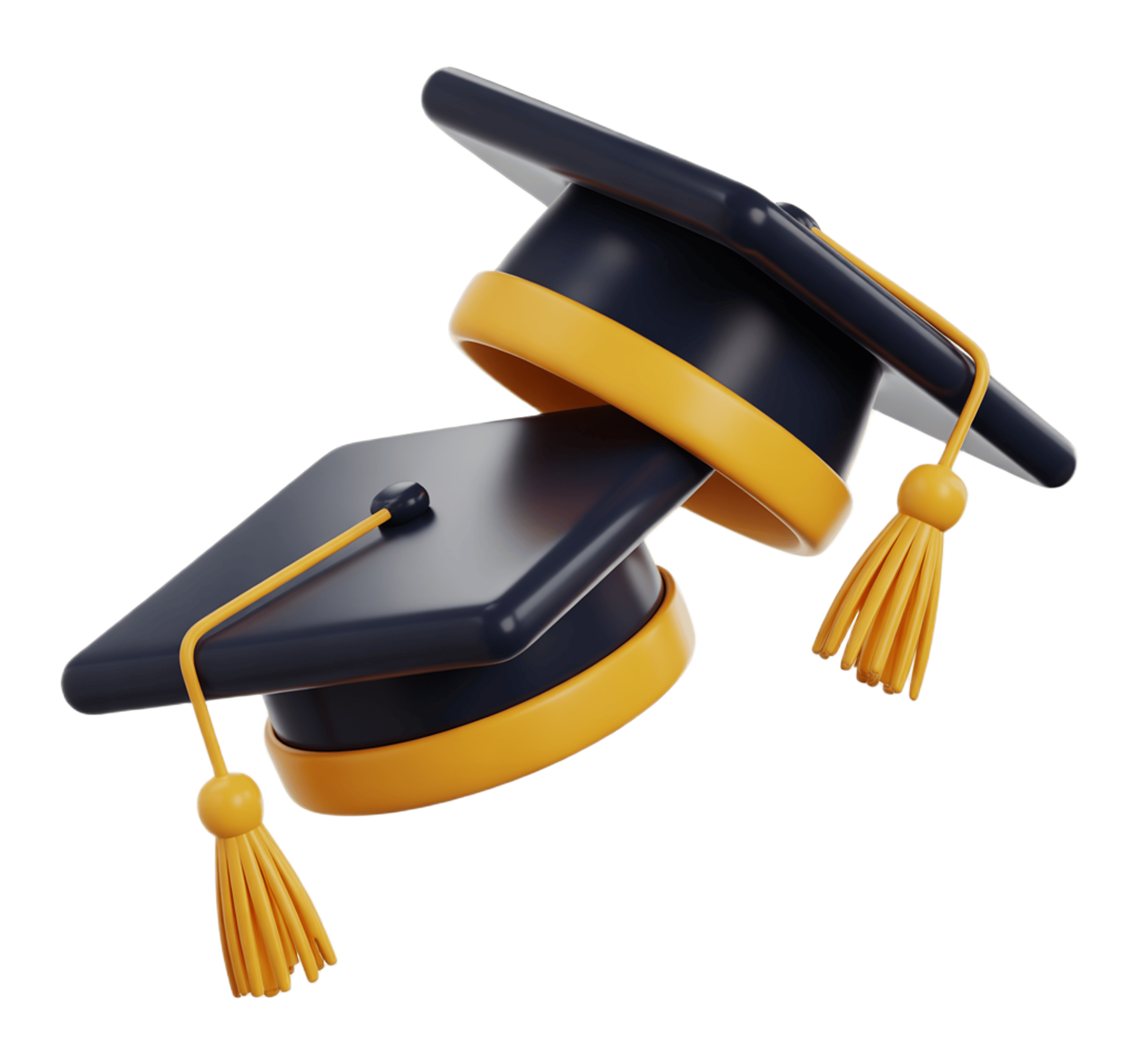 3d graduation cap icon with tassel for academic celebration and diploma ceremony design PNG - transparent background