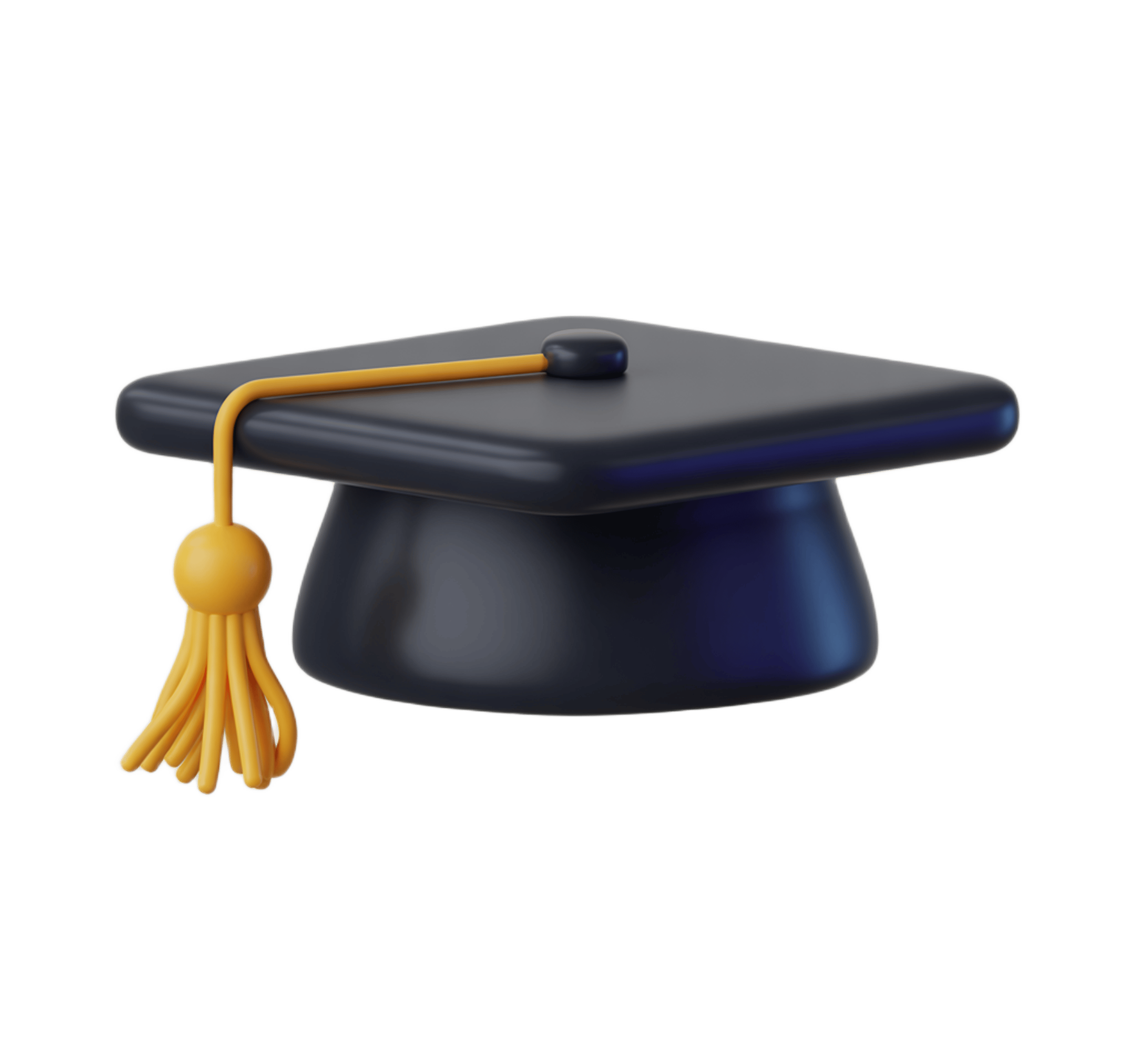 3d graduation cap icon with tassel for academic celebration and diploma ceremony designs PNG - transparent background
