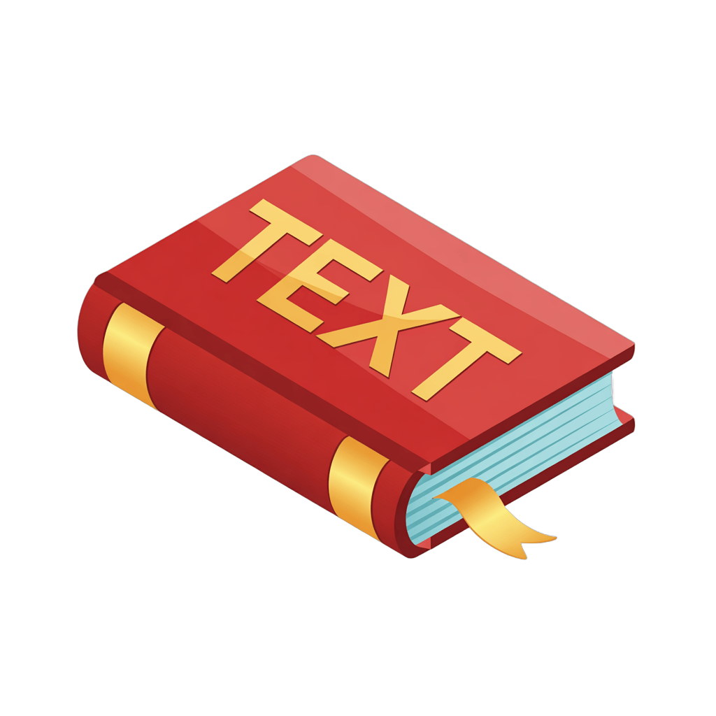 3d isometric illustration of a red book labeled text for educational and digital content design PNG - transparent background