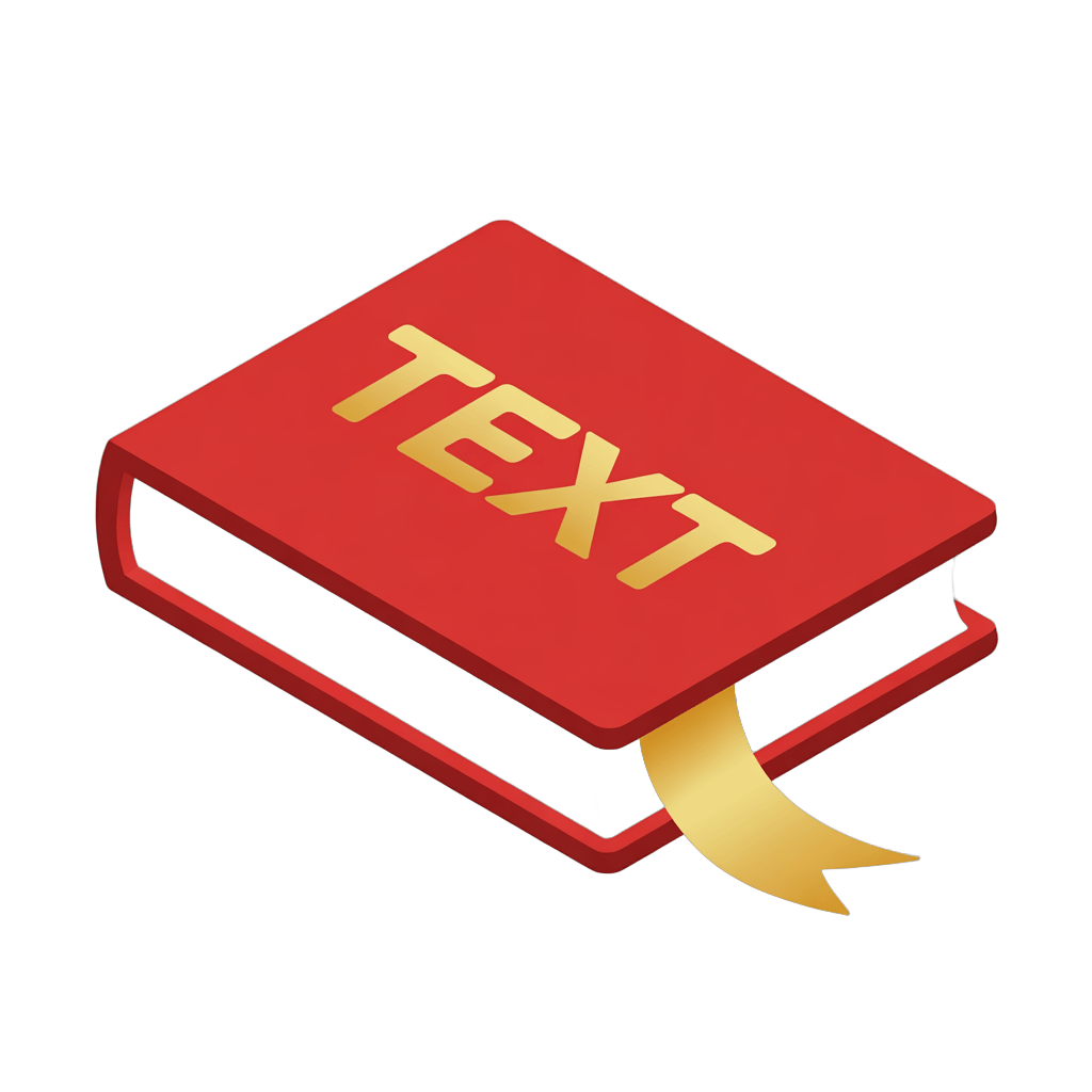 3d isometric illustration of a red book with text label for educational and presentation materials PNG - transparent background