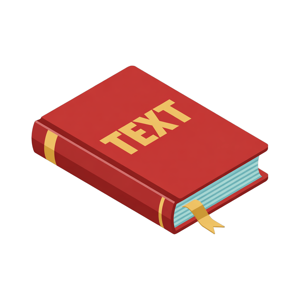 3d isometric illustration of a red book with text label for educational and editorial design projects PNG - transparent background