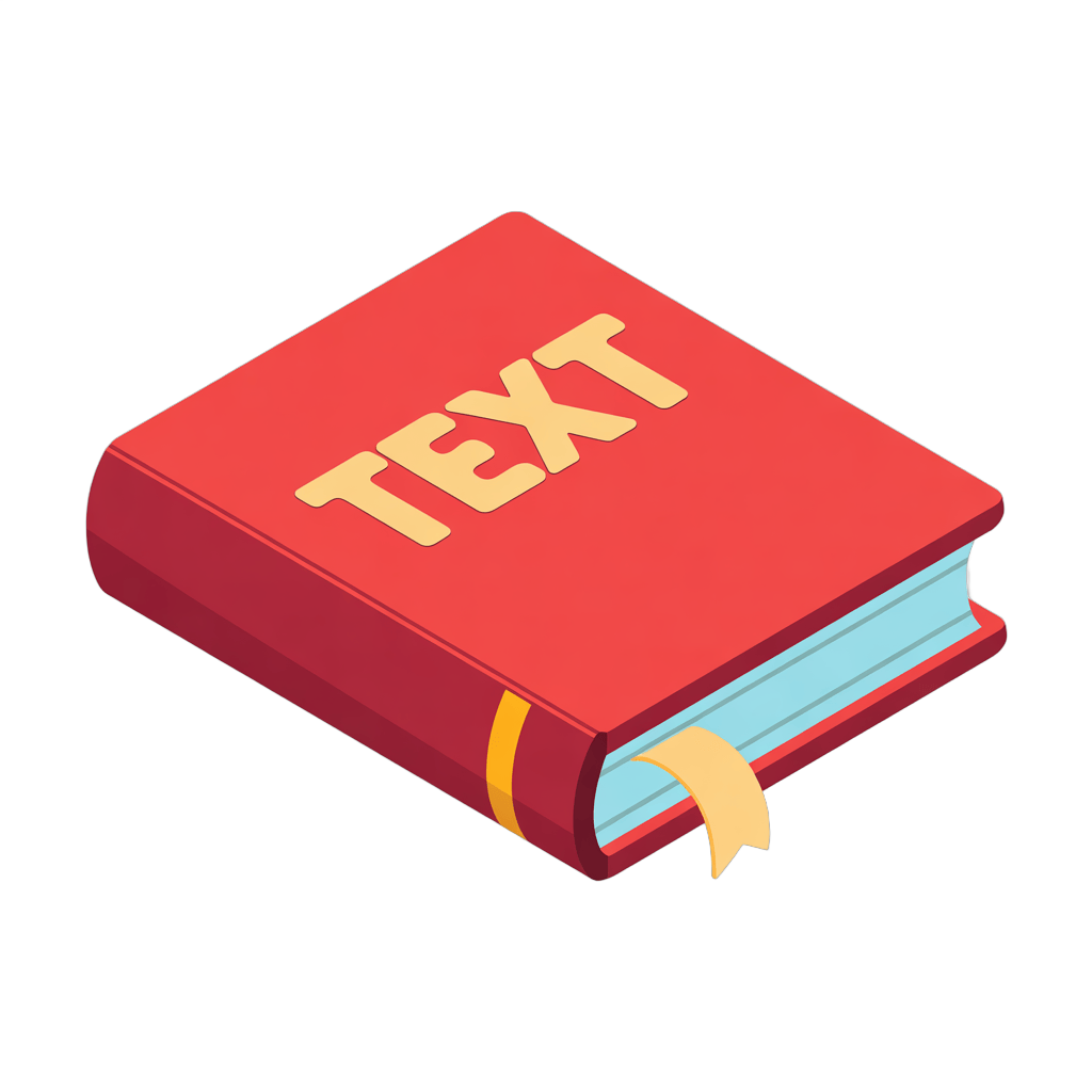 3d isometric illustration of a red book with text label for educational and editorial design projects PNG - transparent background