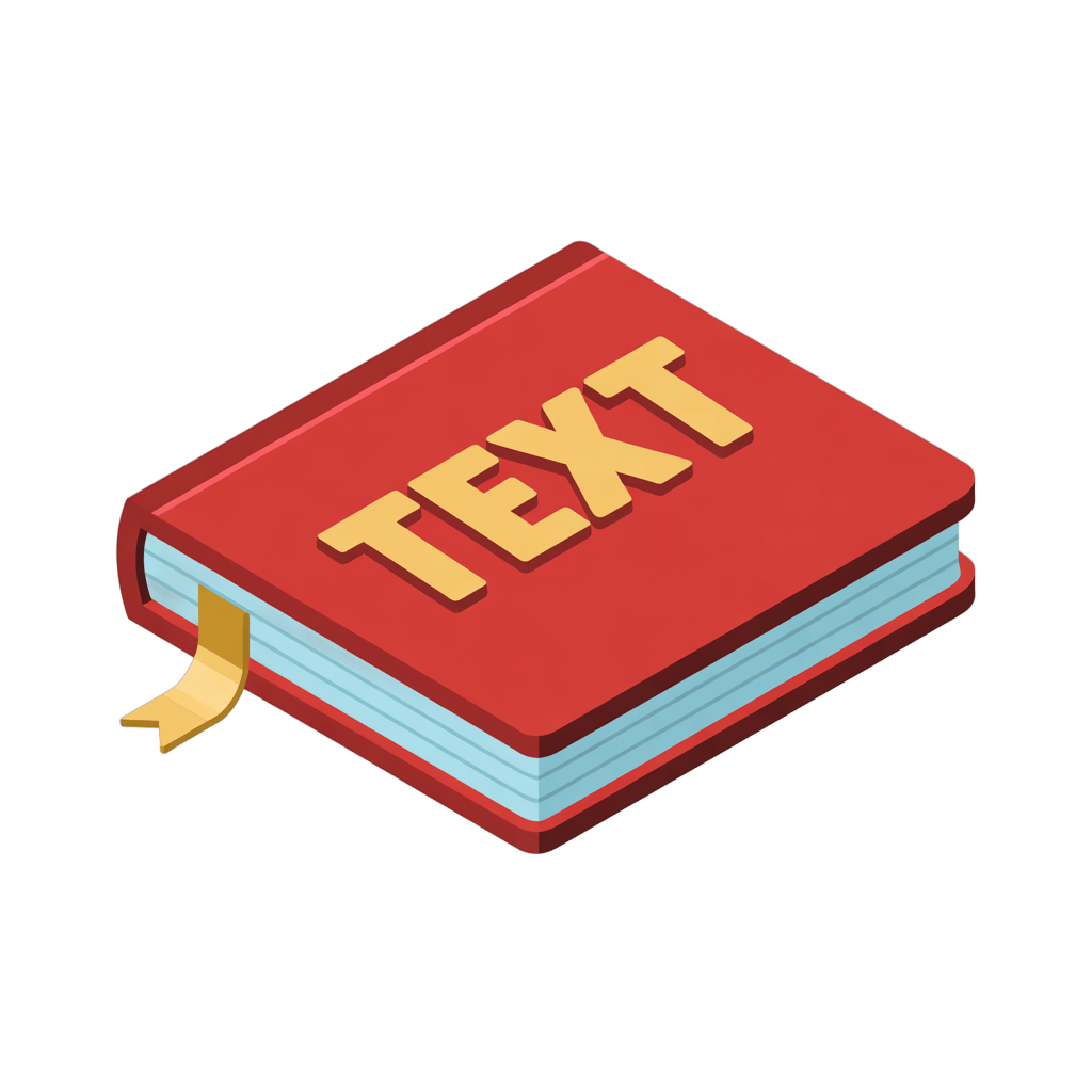 3d isometric illustration of a red book with text label for educational and digital content design PNG - transparent background