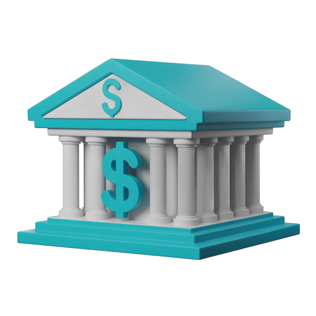 3d money temple illustration with dollar symbol for financial business presentations and branding PNG - transparent background