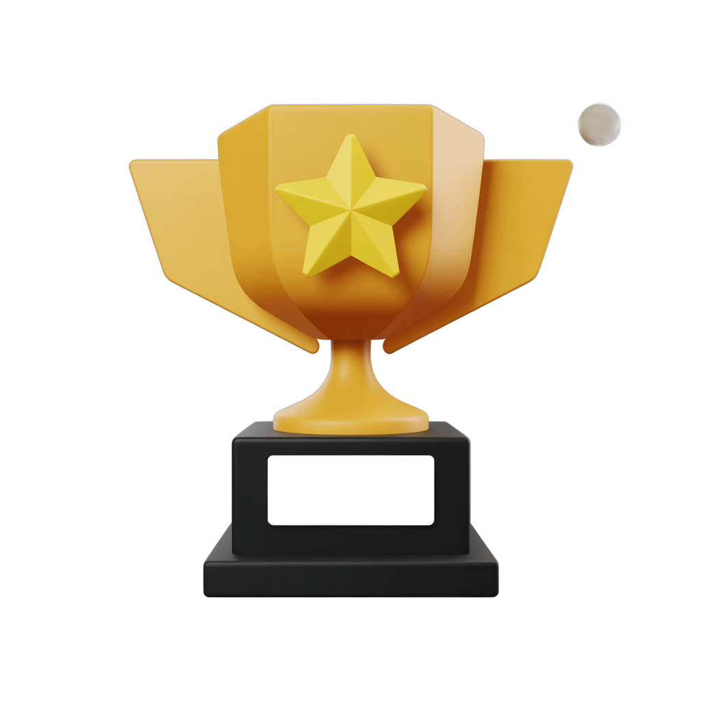 3d trophy with star award icon for achievement success celebration presentation clipart PNG - transparent background