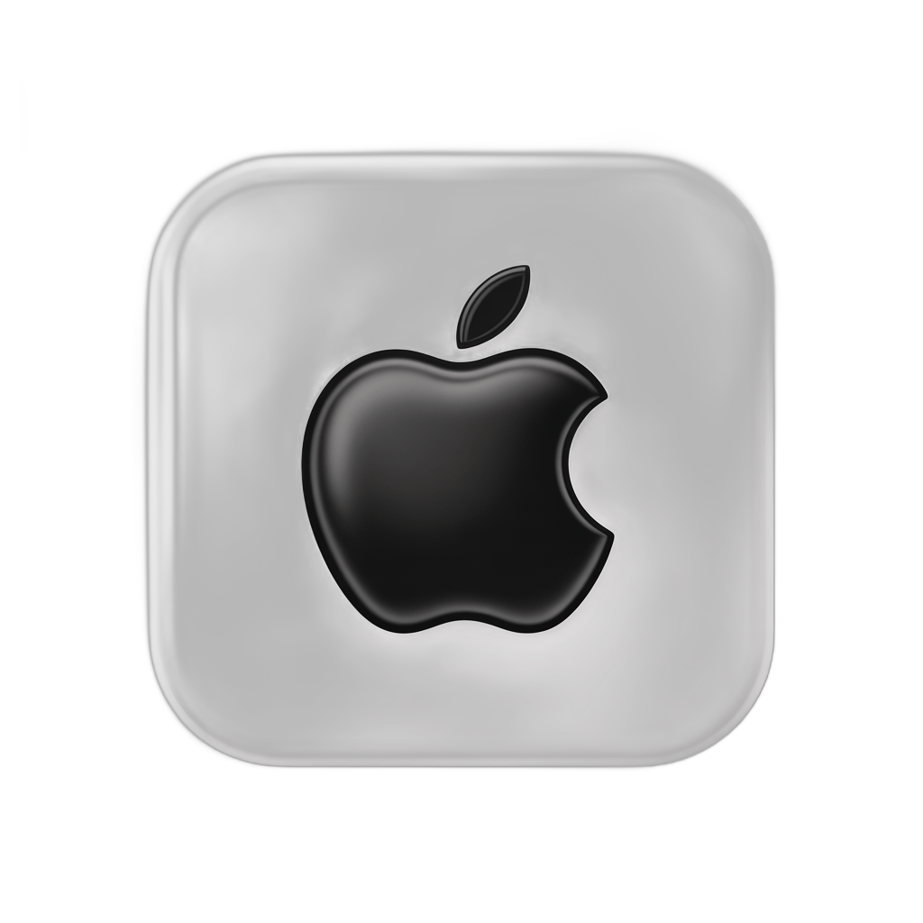 Apple logo icon isolated on transparent background for branding and app design PNG - transparent background