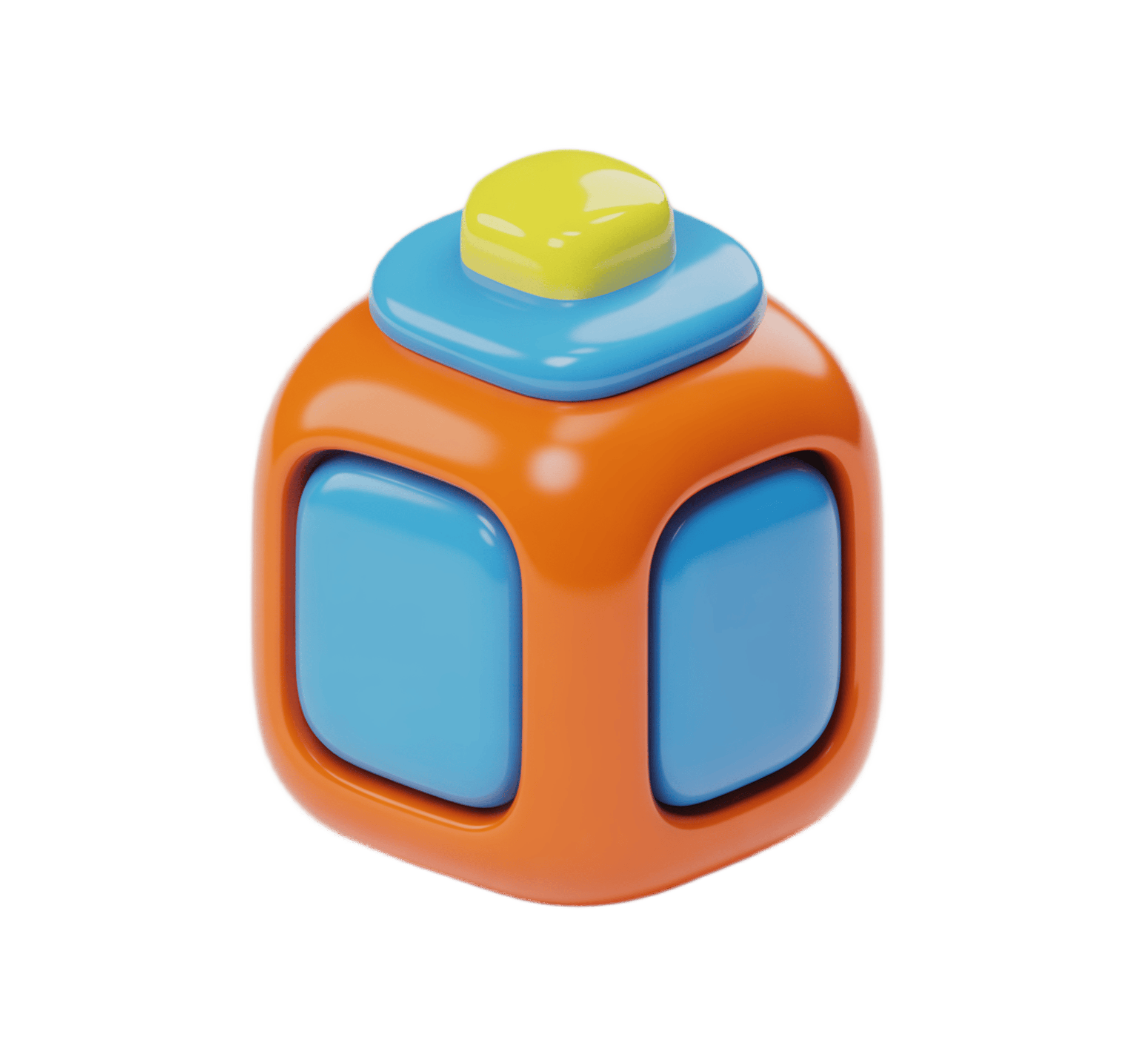 Bright colorful 3d toy gas pump button for children educational play and learning materials PNG - transparent background