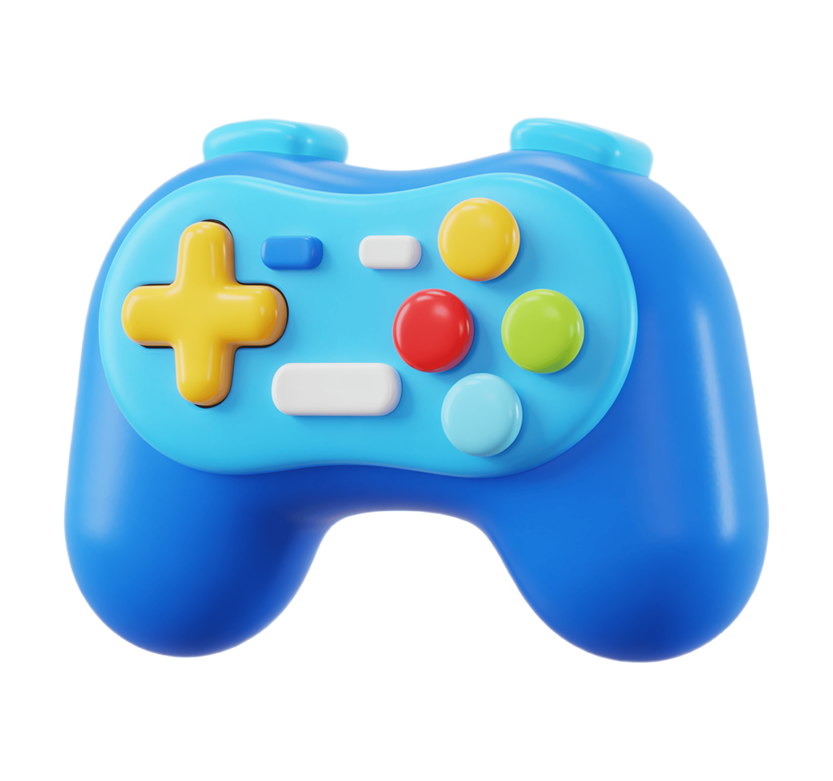 Bright colorful game controller clipart for digital presentations and app icons PNG - transparent background