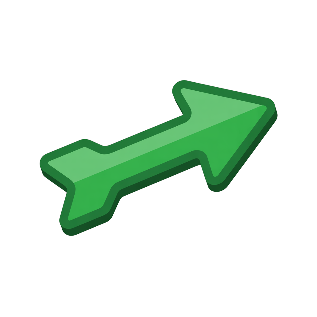 Bright green 3d arrow graphic element for presentations business infographics and web design PNG - transparent background