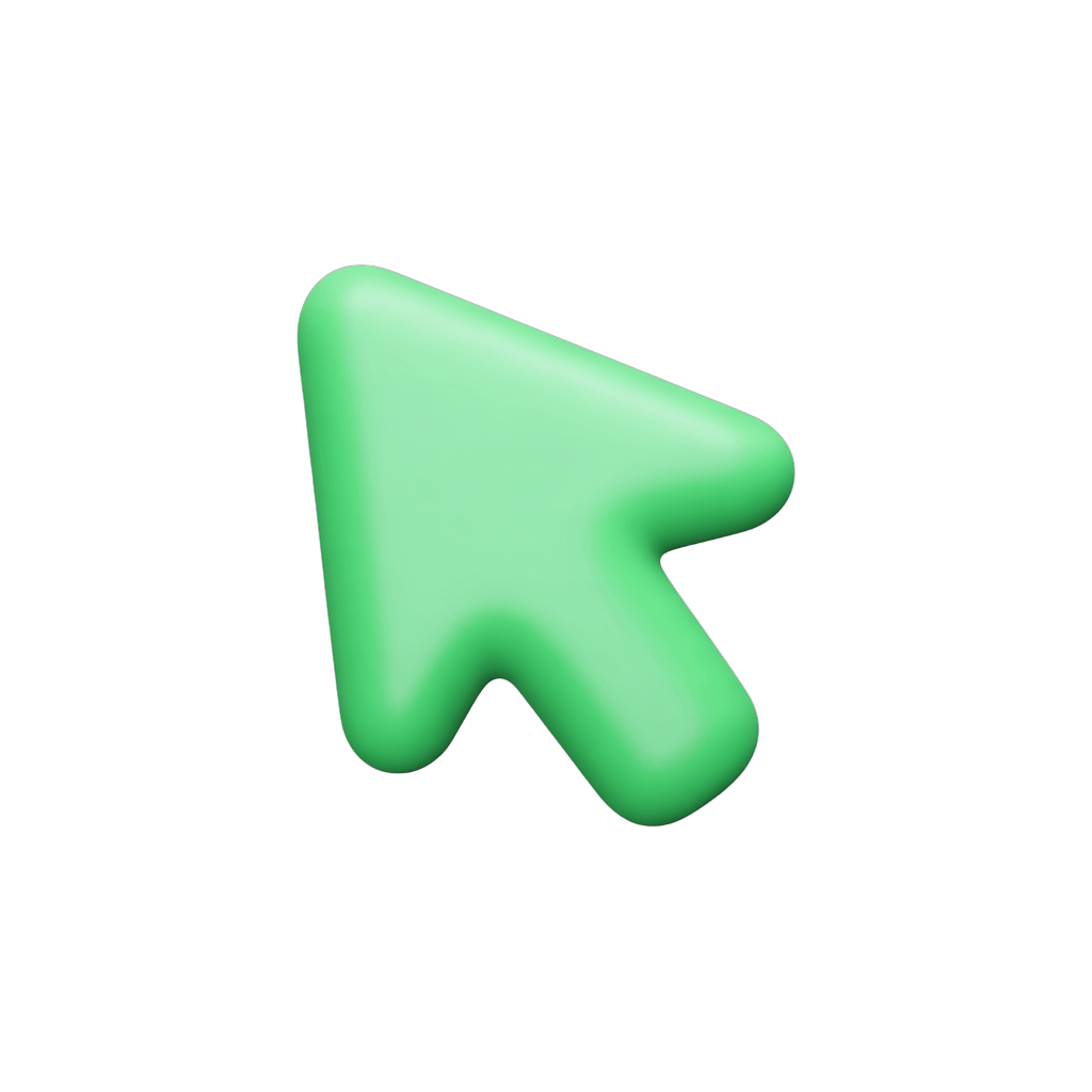 Bright green 3d arrow icon for user interface design and website navigation elements PNG - transparent background
