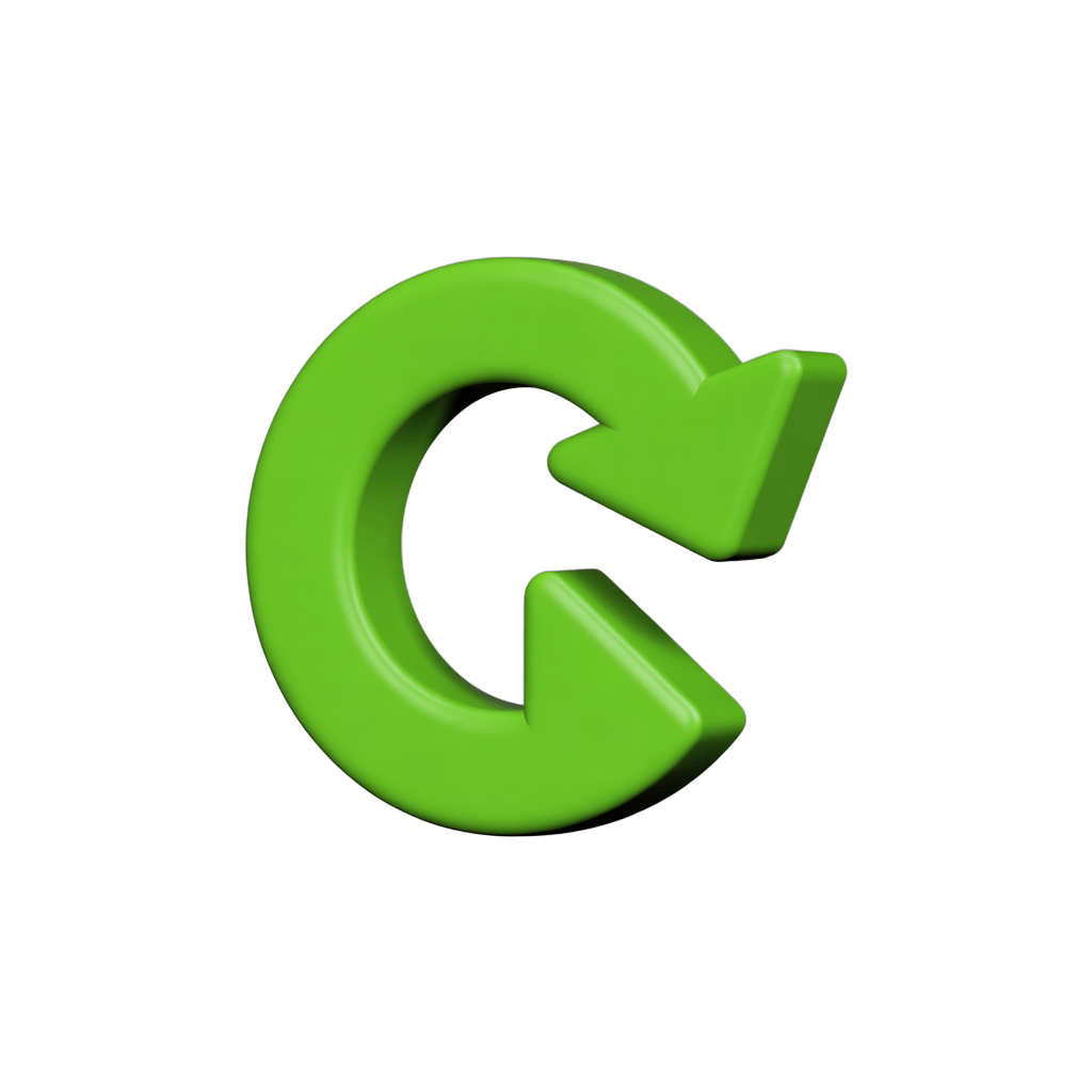 Bright green 3d letter g with arrow pointing right isolated clipart for presentations and web graphics PNG - transparent background