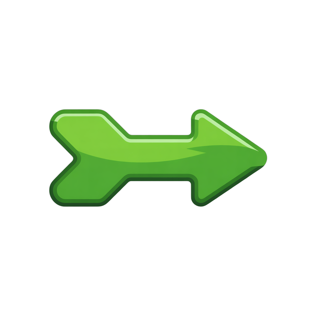 Bright green forward arrow icon for presentations web design and user interface navigation PNG - transparent background